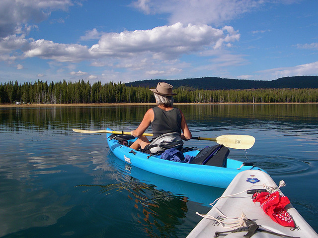 Kayaking Medicine Lake in Northern California